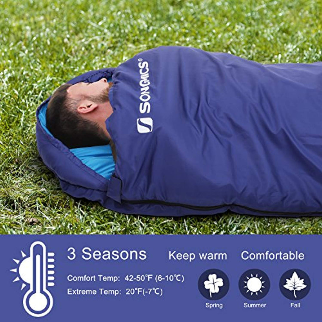 SONGMICS Sleeping Bag with Hood Compression Sack