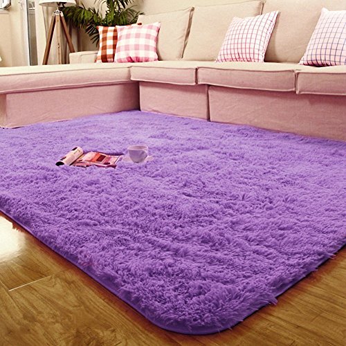 ACTCUT Super Soft Indoor Modern Shag Area Silky Smooth Rugs Fluffy Rugs Anti-Skid Shaggy Area Rug Dining Room Home Bedroom Carpet Floor Mat 5.3' x 7.3' (160cm X 200cm)