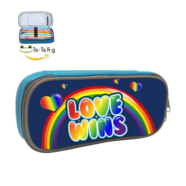 QLLNICE Rainbow Love Wins Pencil Bag Pen Case Stationery Pouch Student Box