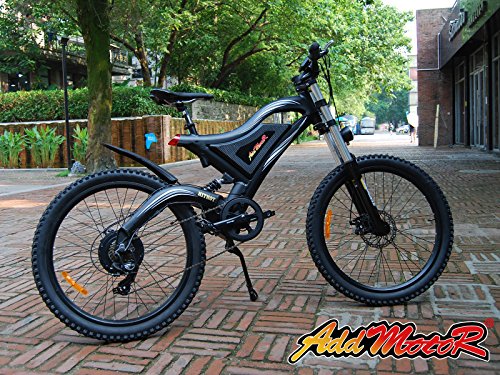 Addmotor HITHOT Electric Bicycle 500W 48V Dual Suspension Mountain Electric Bike 2018 H5 E-bike With 26 Inch Wheel Shimano Gear For Adults (Black)