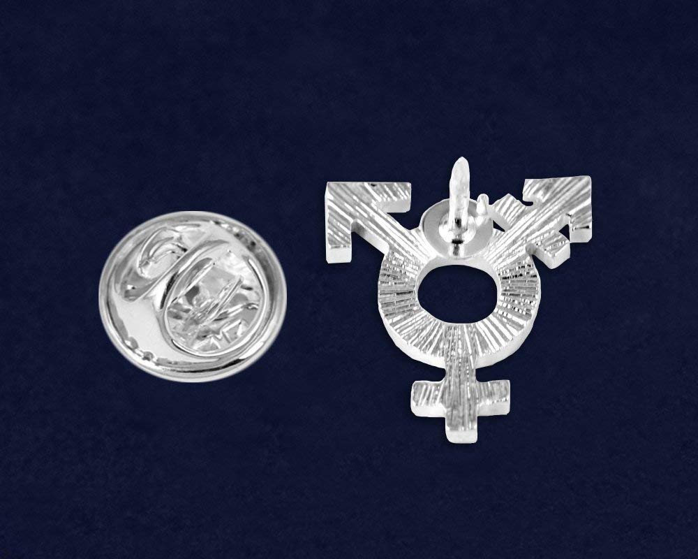 Gay Pride Silver Same Sex Symbol Lesbian Female Pins - Support LGBTQ Causes (10 Pins in Individual Bags)