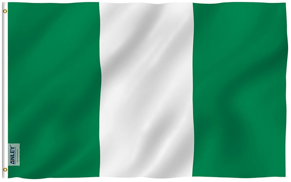 ANLEY [Fly Breeze] 3x5 Foot Nigeria Flag - Vivid Color and UV Fade Resistant - Canvas Header and Double Stitched - Nigerian National Flags Polyester with Brass Grommets