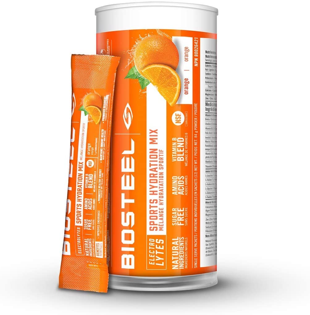 Biosteel High Performance Sports Drink Powder, Naturally Sweetened with Stevia, Orange, 140 Gram