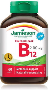 Jamieson Vitamin B12 Tablets, Timed Release, 1,200 mcg, 80 Count (Pack of 1)