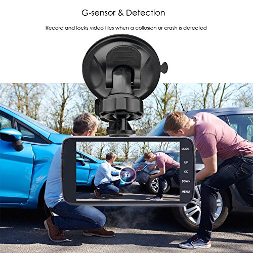 Dual Dash Cam Camecho Dash Camera for Cars 1080P FHD 170° Wide View Black Box 4 Inch Vehicle Recorder, Support Reverse Function, Night Vision, G-Sensor, Motion Detection, Parking Mode