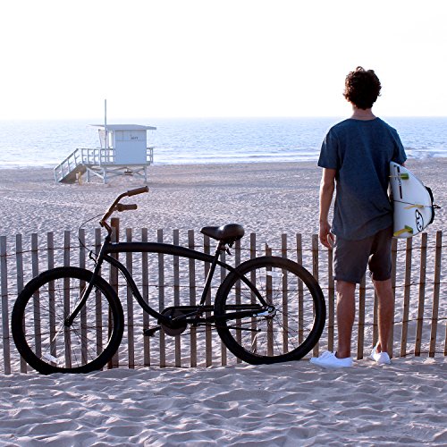 sixthreezero Men's In The Barrel 3-Speed 26-Inch Beach Cruiser Bicycle, Matte Black