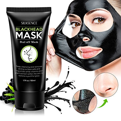 Silksence Blackhead Remover Mask, Purifying Peel-off Mask with Activated Charcoal Deep Pore Cleanse for Acne