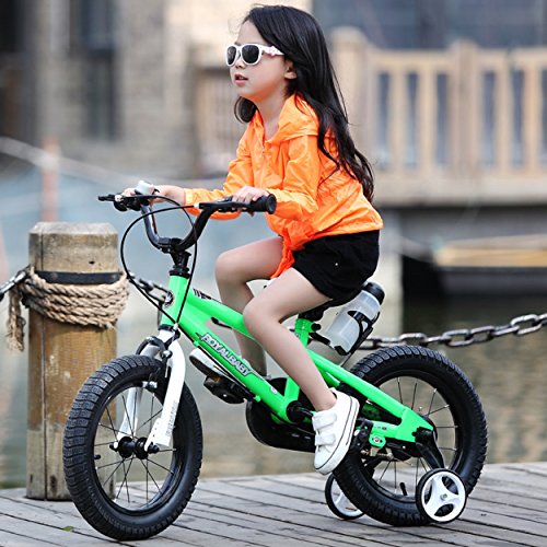 RoyalBaby BMX Freestyle Kids Bike, Boy's Bikes and Girl's Bikes with training wheels, Gifts for children, 16 inch wheels, White