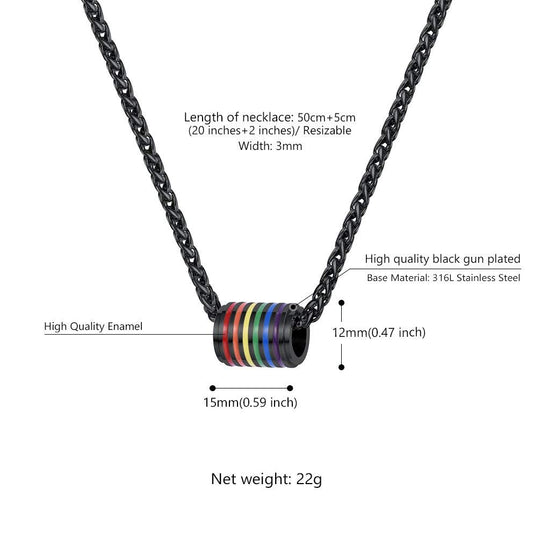 PROSTEEL Gay Pride Necklace,Rainbow,LGBT Jewelry,Love Wins,Equality Necklace,Inspirational Jewelry,Friendship Necklaces,Gift for Him