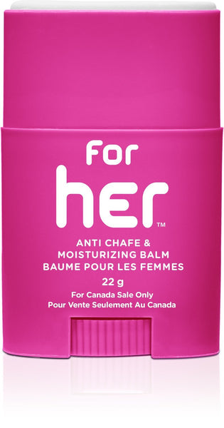 Body Glide for Her Moisturizing Anti Chafe Balm Stick (for Canadian Sale Only), 22g, Magenta