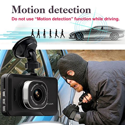 [1080P Full-HD 170°Wide Angle] Maxesla Dashboard Camera Vehicle Video Recorder 3.0" LCD Screen Car Dash Cam Motion Detection G-Sensor Loop Recording Parking Monitor Car Security DVR with Quick Charge