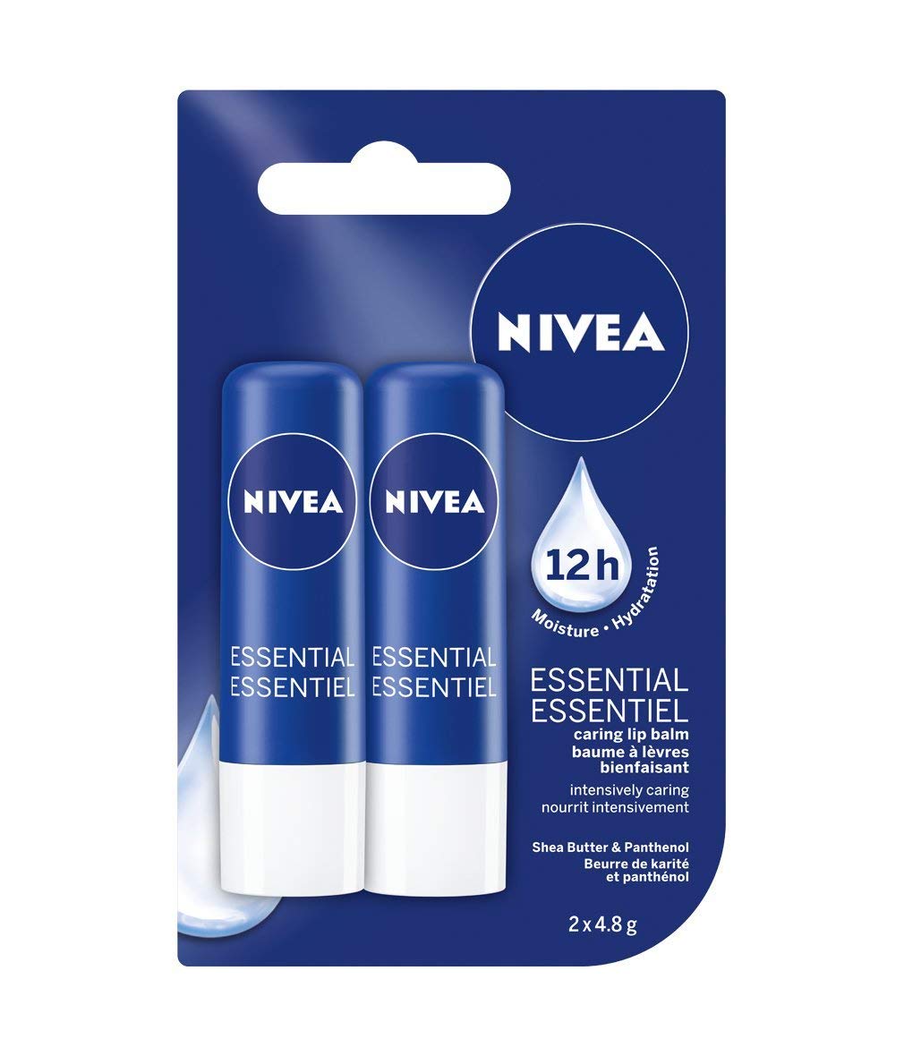 NIVEA Hydro Care Lip Balm Sticks, Duo Pack, 2 x 4.8g