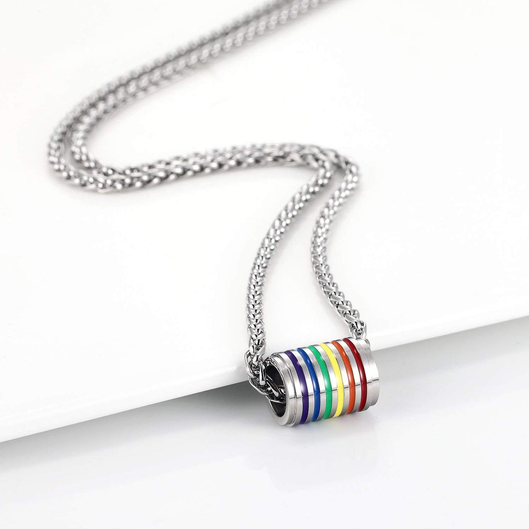 PROSTEEL Gay Pride Necklace,Rainbow,LGBT Jewelry,Love Wins,Equality Necklace,Inspirational Jewelry,Friendship Necklaces,Gift for Him