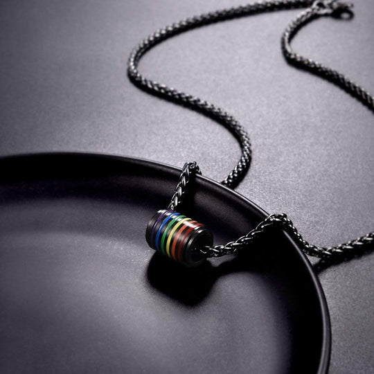 PROSTEEL Gay Pride Necklace,Rainbow,LGBT Jewelry,Love Wins,Equality Necklace,Inspirational Jewelry,Friendship Necklaces,Gift for Him