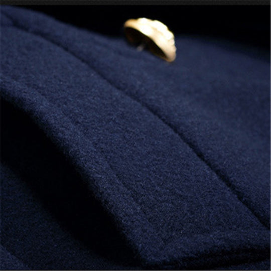 Winter Men's Coat Double Breasted Fashion Military Epaulet  Men Jacket Long Casaco Masculino