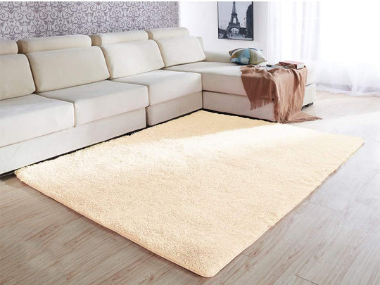 Tecare Soft Area Rugs Fluffy Living Room Carpets Anti Slip Kids Bedroom Rug Shaggy Floor Mats for Living Room Hallway Bedroom (Beige, About 2.7×4 feet（80×120cm）)