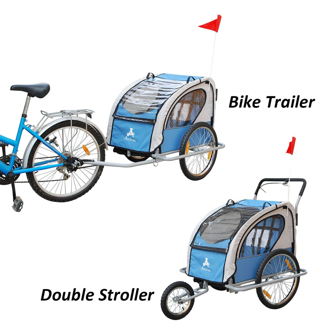 Double Baby Bike Trailer Stroller Jogger