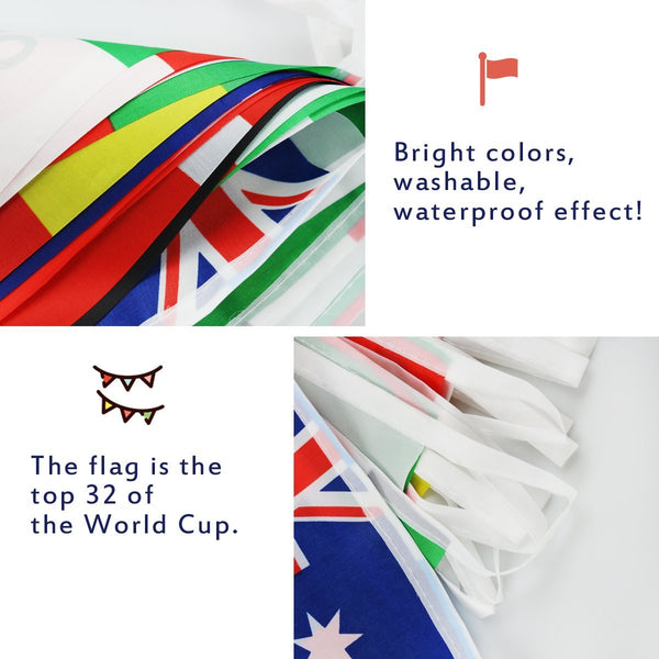 2018 2018 Russia Soccer Match 32 Teams String Flag 32 Ft/7.9x11 in/20x28 cm Decoration for Sports Club, Bar, Grand Opening String Pennants
