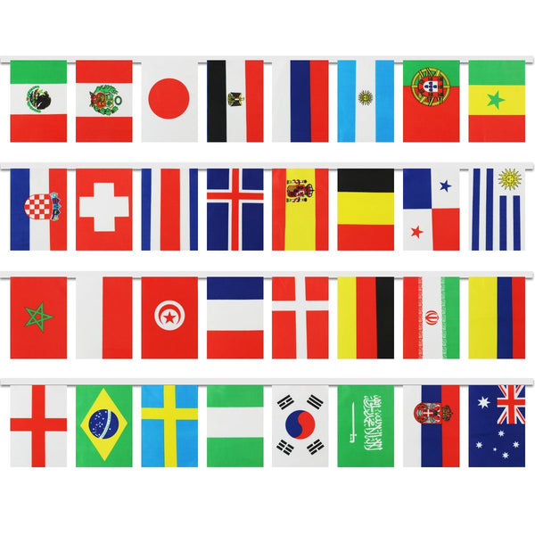 2018 2018 Russia Soccer Match 32 Teams String Flag 32 Ft/7.9x11 in/20x28 cm Decoration for Sports Club, Bar, Grand Opening String Pennants