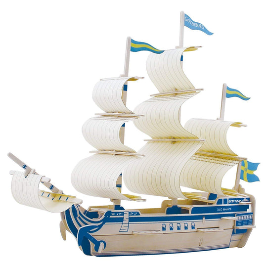 Lychee® Wooden Ancient Ship 3D PUZZLE, Wooden DIY Model Set Handcraft Birthday Christmas Gift for Kids (Zheng he)