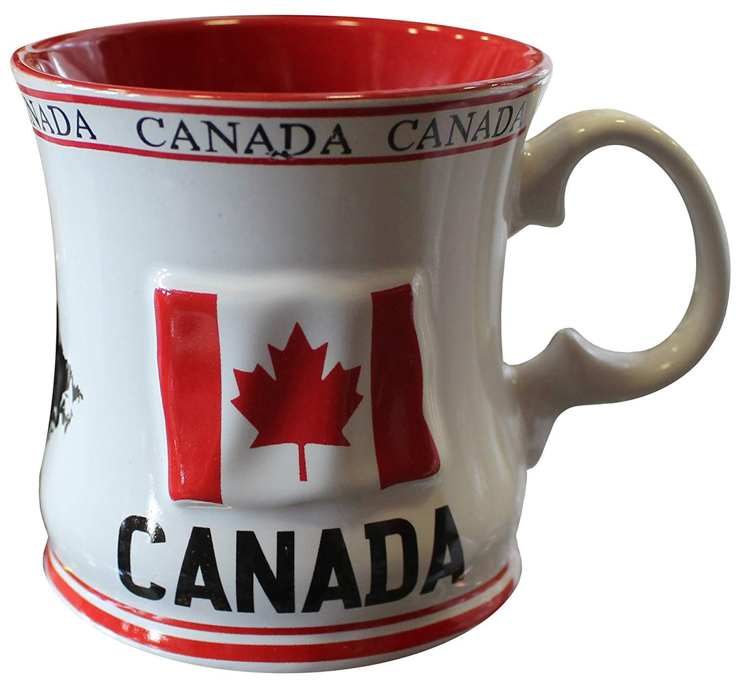 Canadian Souvenir Mug (Coffee, Cider, Hot Chocolate, Tea Cup) (Inuit Carving & Colorful Map of Canada, 1)