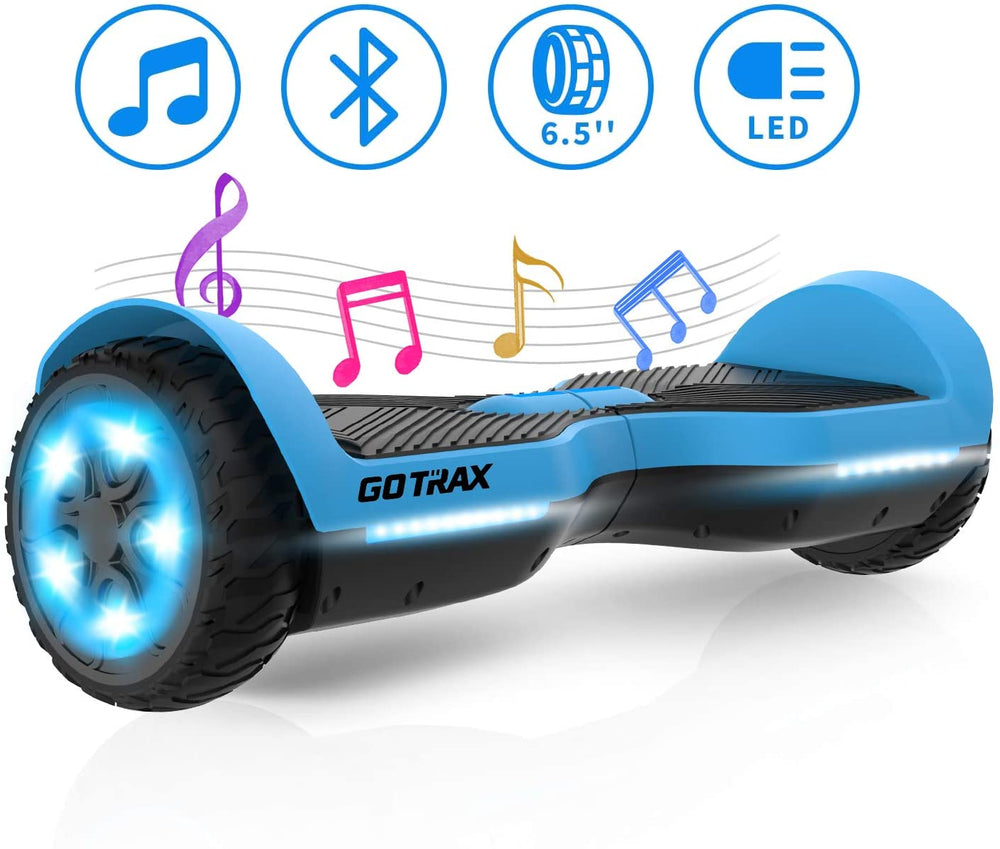 GOTRAX Hoverboard with Bluetooth Speaker, LED 6.5 inch Wheels, UL2272 Certified, Big Capacity Lithium-Ion Battery Up to Max Work 75minutes per Charge, Dual Motor up to Max 10km/h