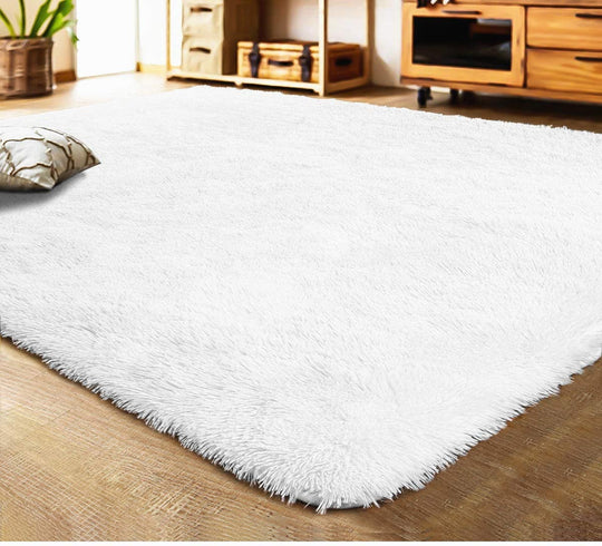 Tecare Soft Area Rugs Fluffy Living Room Carpets Anti Slip Kids Bedroom Rug Shaggy Floor Mats for Living Room Hallway Bedroom (Beige, About 2.7×4 feet（80×120cm）)