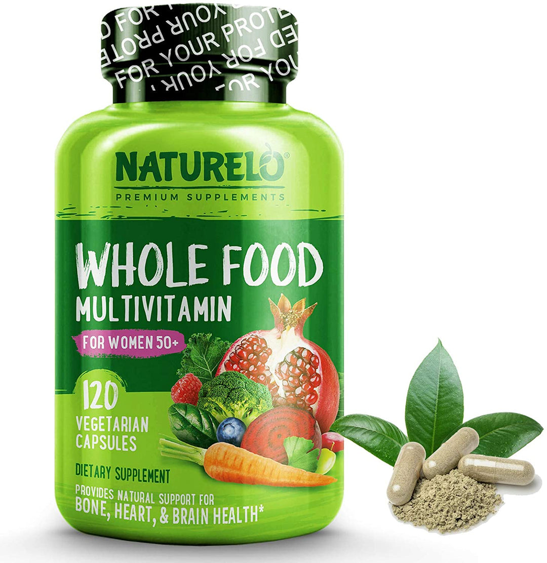 NATURELO Whole Food Multivitamin for Women - Natural Vitamins, Minerals, Raw Organic Extracts - Best Supplement for Energy and Heart Health - Vegan - Non GMO - 120 Capsules