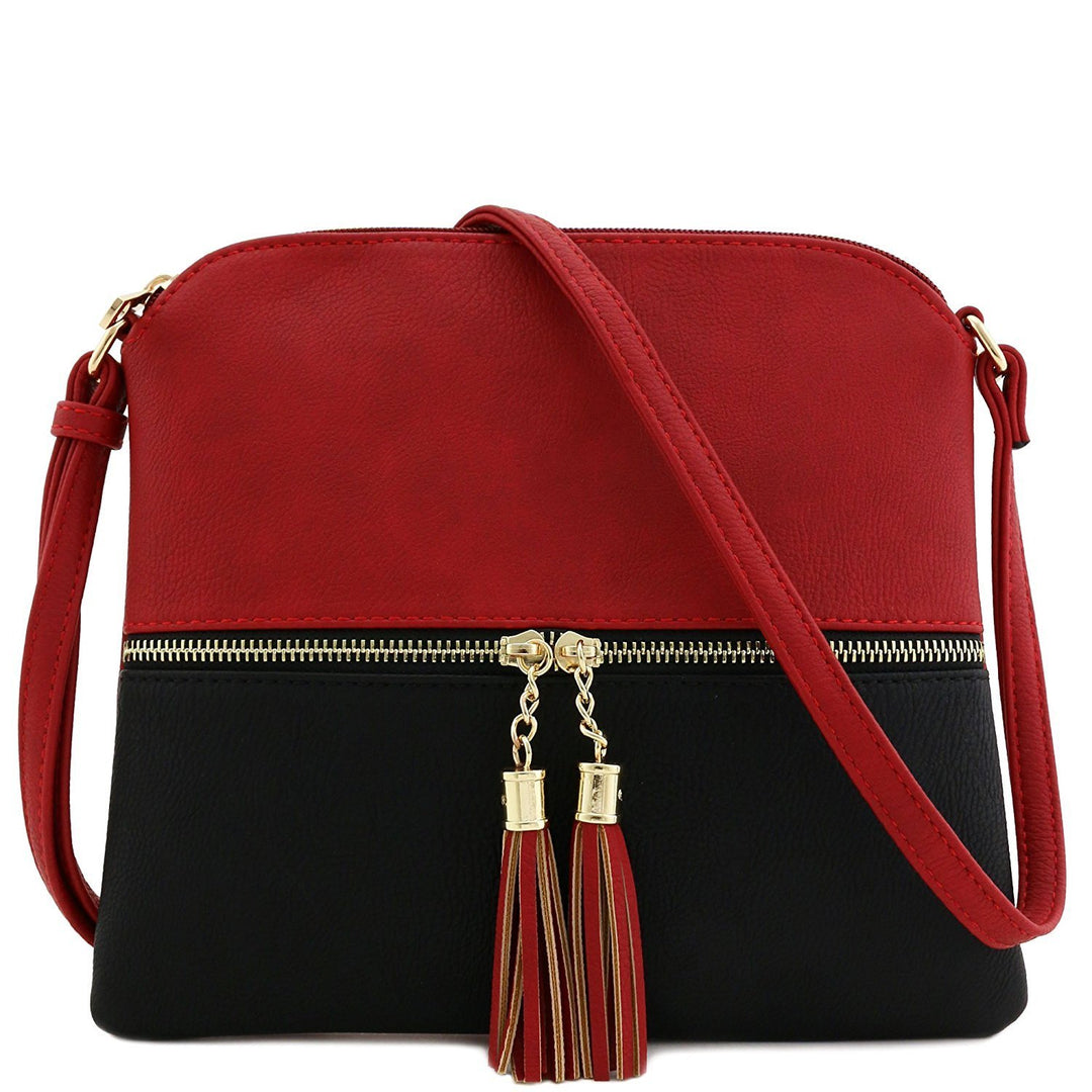 Lightweight Medium Crossbody Bag with Tassel