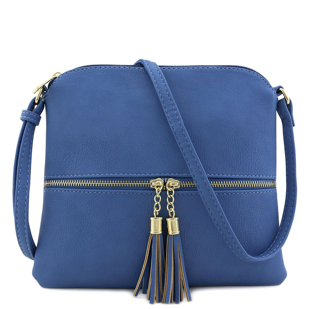 Lightweight Medium Crossbody Bag with Tassel