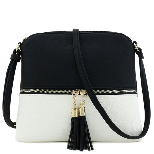 Lightweight Medium Crossbody Bag with Tassel