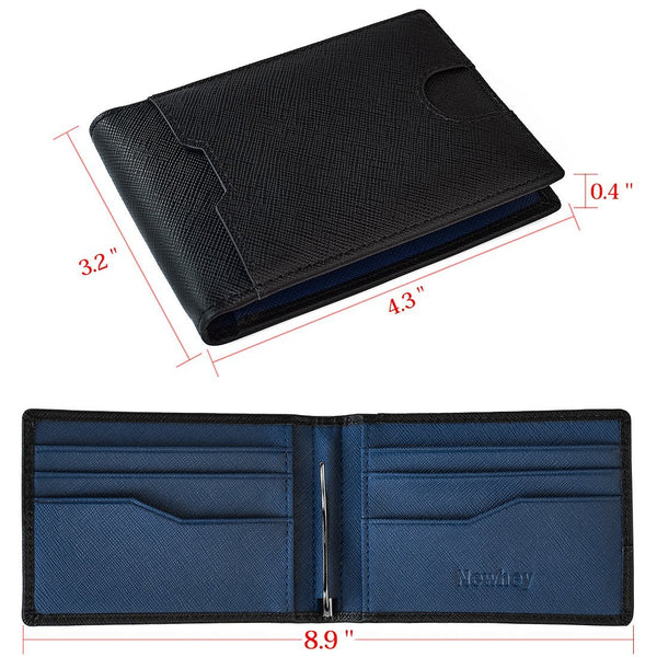 Mens Money Clip Wallet RFID Blocking Slim Wallets Leather Front Pocket Wallet