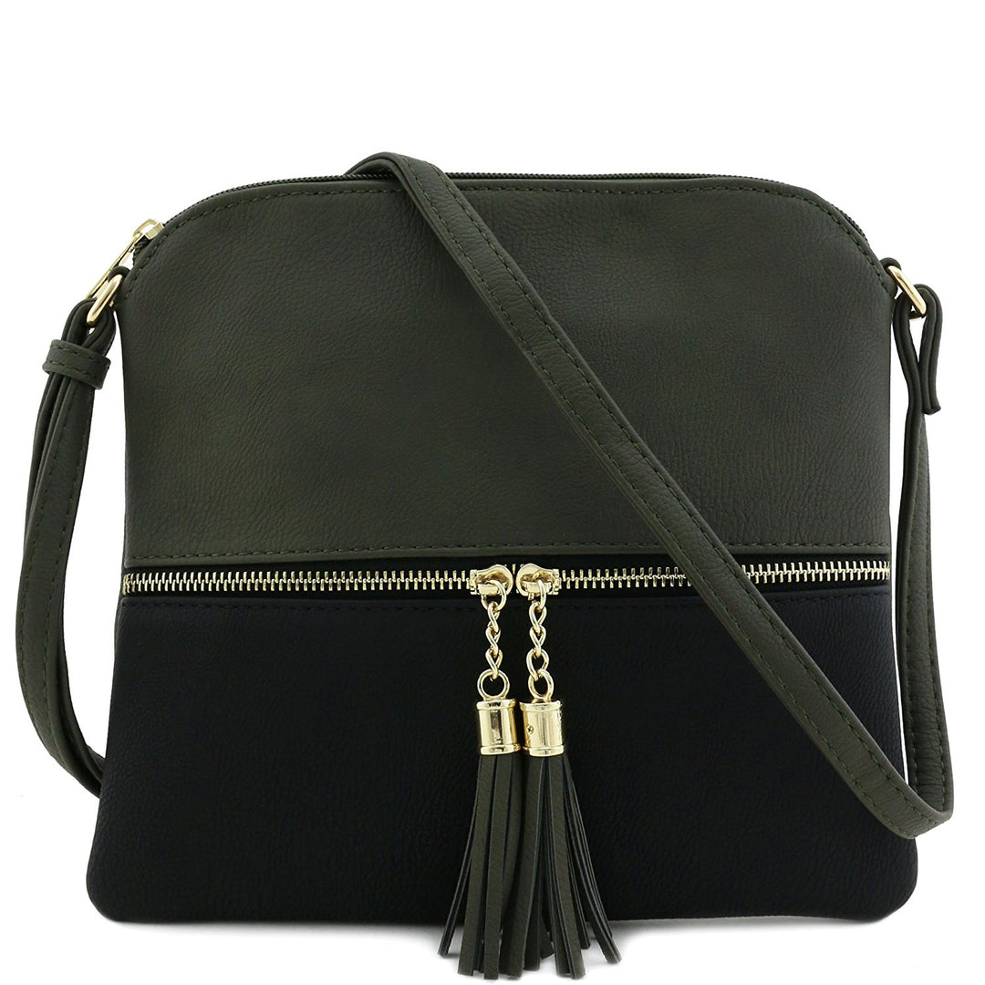 Lightweight Medium Crossbody Bag with Tassel