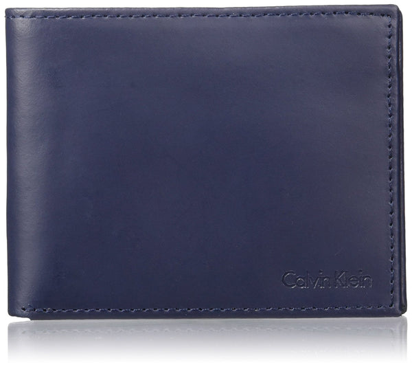 Calvin Klein mens Rfid Blocking Leather Bookfold Wallet With Key Fob