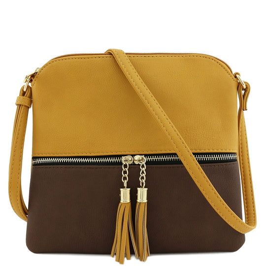 Lightweight Medium Crossbody Bag with Tassel