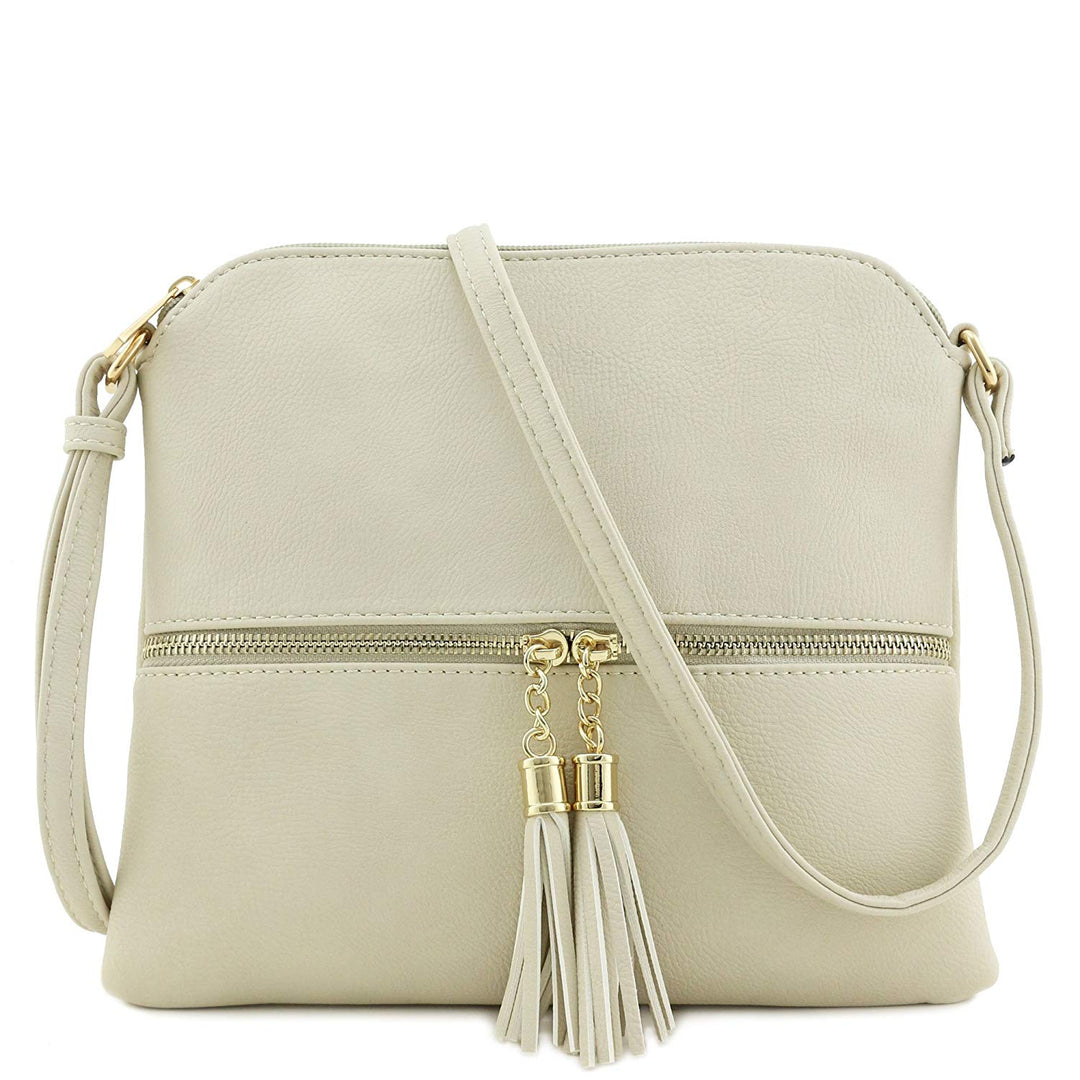 Lightweight Medium Crossbody Bag with Tassel