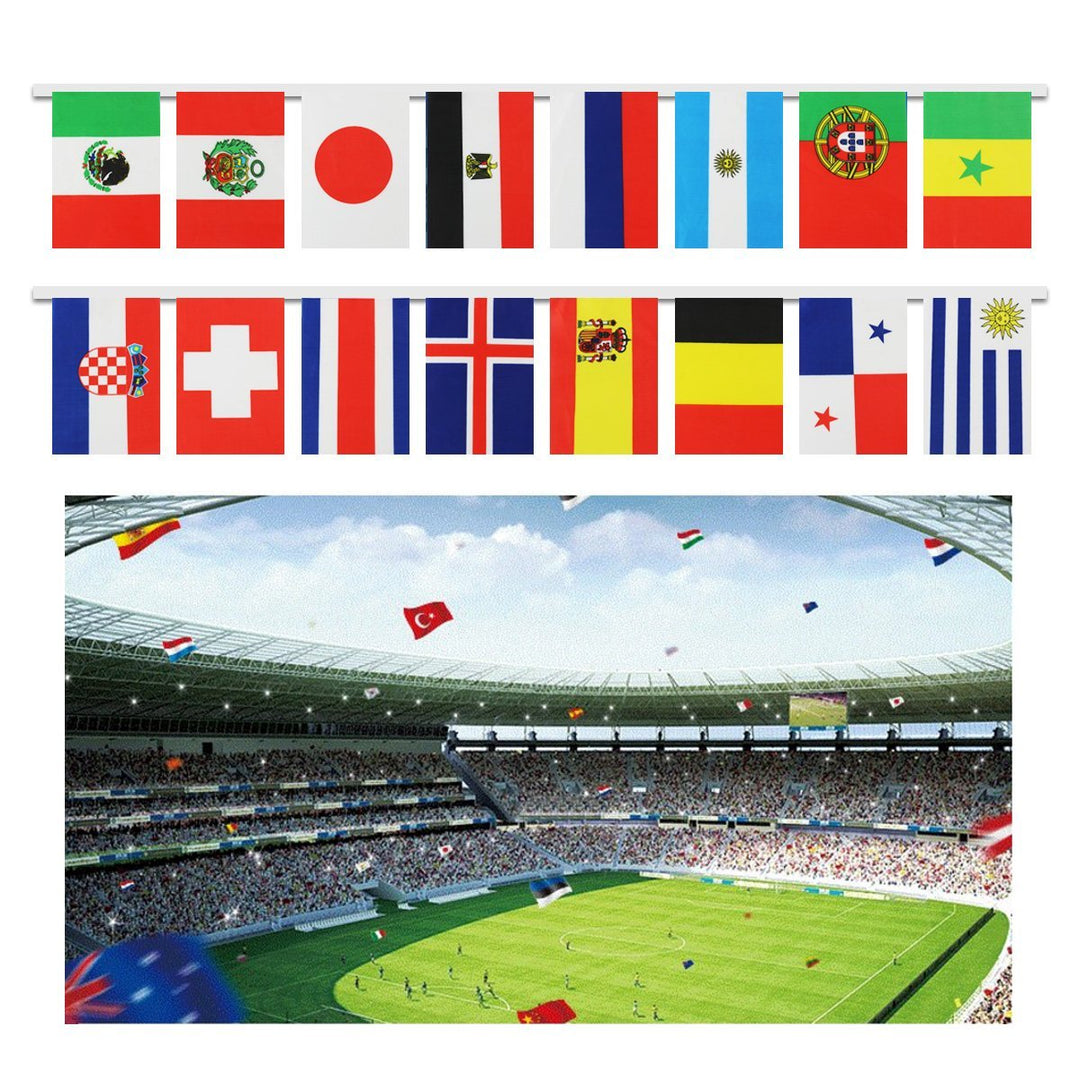 2018 2018 Russia Soccer Match 32 Teams String Flag 32 Ft/7.9x11 in/20x28 cm Decoration for Sports Club, Bar, Grand Opening String Pennants