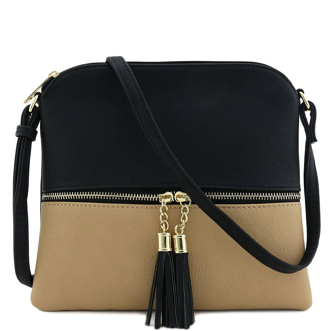 Lightweight Medium Crossbody Bag with Tassel