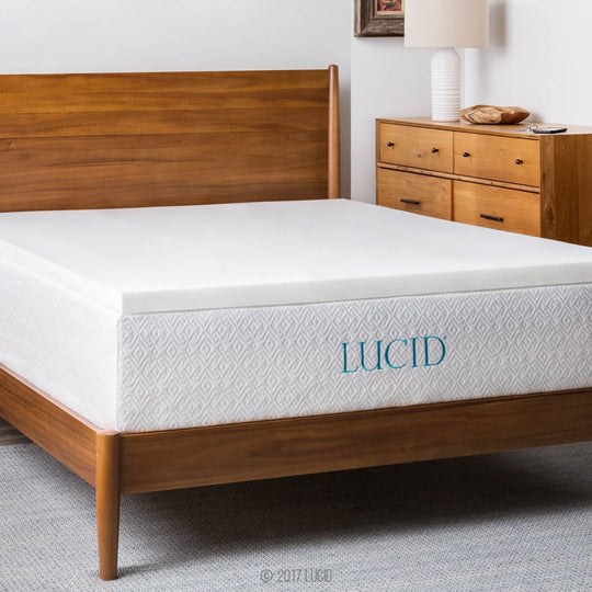 LUCID 2 Inch Foam Mattress Topper 3-Year Warranty - Full XL