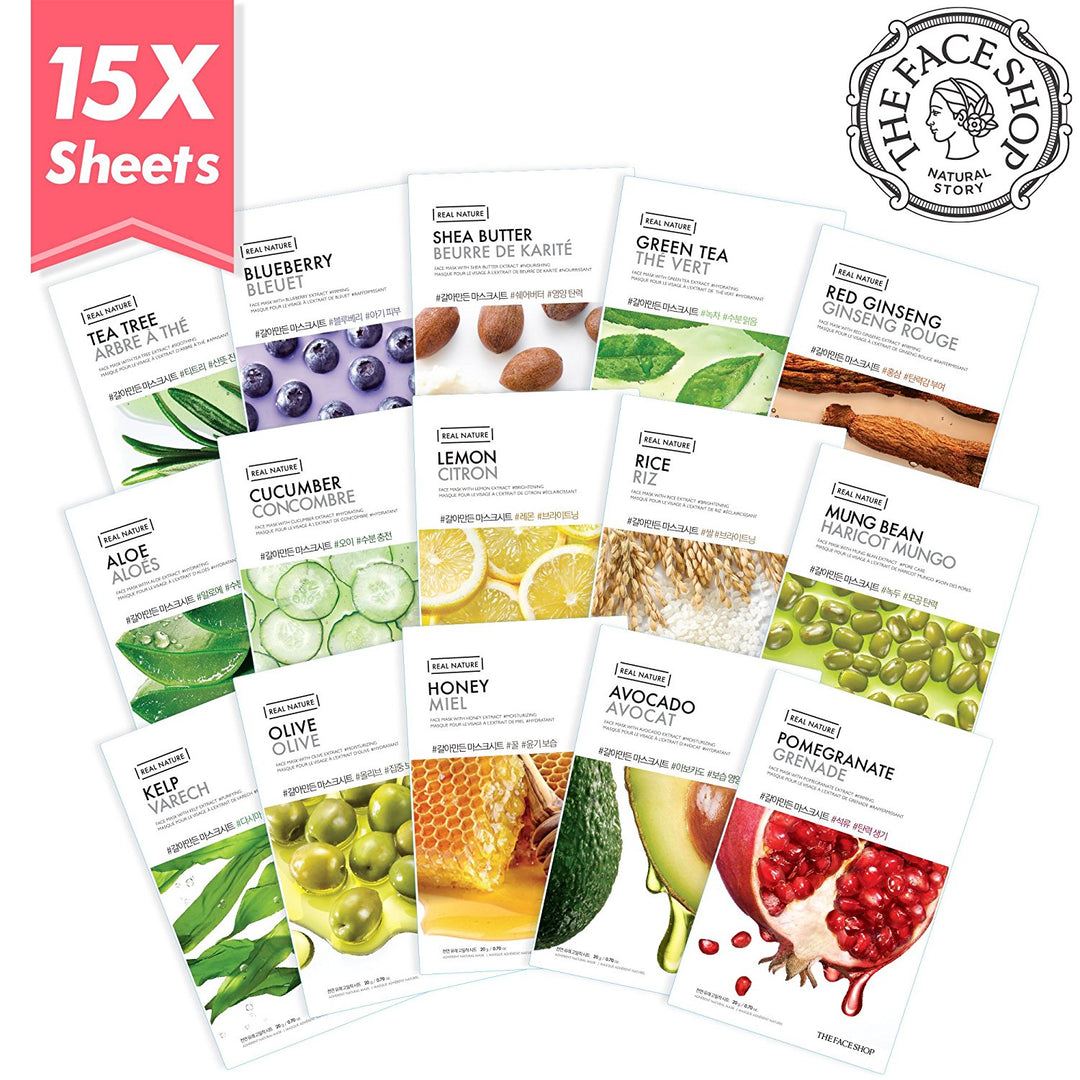 The Face Shop Real Nature Facial Mask Sheet (15 Count)