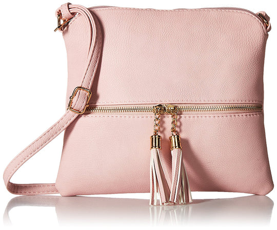 Lightweight Medium Crossbody Bag with Tassel