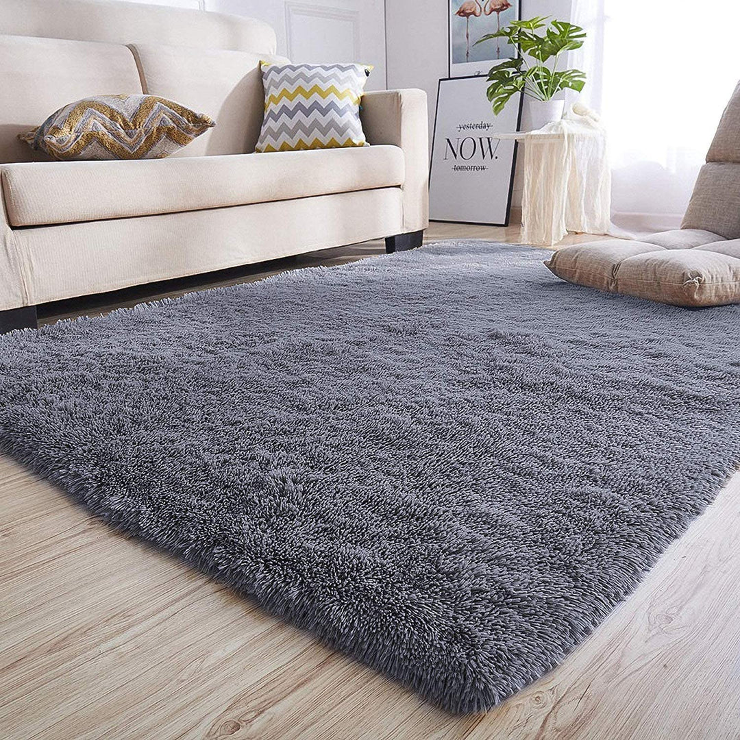 Tecare Soft Area Rugs Fluffy Living Room Carpets Anti Slip Kids Bedroom Rug Shaggy Floor Mats for Living Room Hallway Bedroom (Beige, About 2.7×4 feet（80×120cm）)