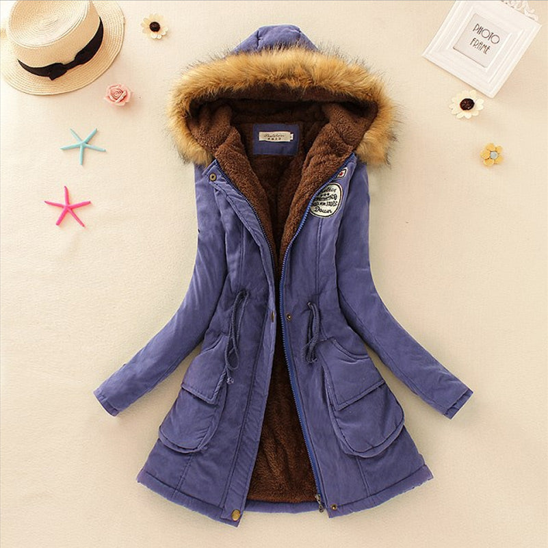 Autumn Warm Winter Jacket Women Fashion Women's Fur Collar Coats