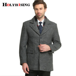 Autumn Winter Casual Men Wool Coats Thick Warm Jackets Single Button Outwear Mens Jackets And Coats Solid Coffee Gray M-3XL