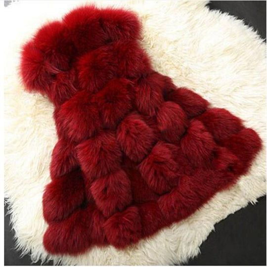 BINYUXD coat Arrival Winter Warm Fashion Women Import Coat Fur Vests High-Grade Faux Fur Coat Fox Fur Long Vest  Women's Jacket