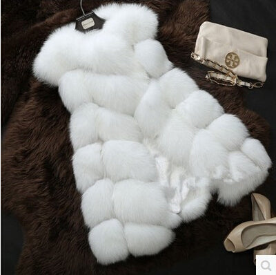 BINYUXD coat Arrival Winter Warm Fashion Women Import Coat Fur Vests High-Grade Faux Fur Coat Fox Fur Long Vest  Women's Jacket