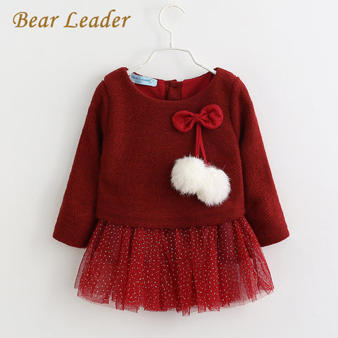 Bear Leader Baby Girls Dress 2018 New Spring Long-Sleeve Princess Dress Kids Clothes Children Bow Dresses For 6-24M Princess