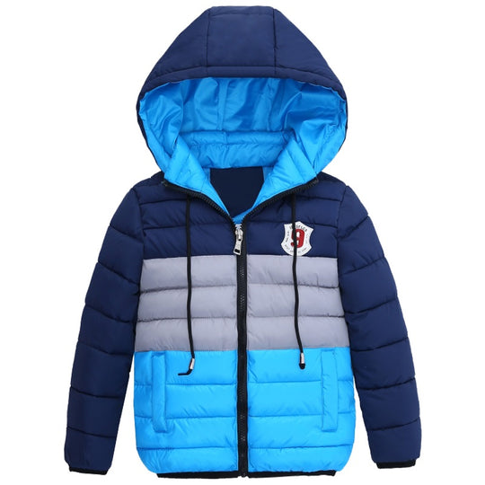 Boys Blue winter coats & Jacket kids Zipper jackets Boys thick Winter jacket high quality Boy Winter Coat kids clothes