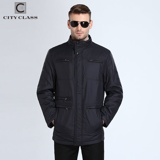 New Mens Autumn Jackets And Coats Classic Casual Long Stand Collar Jacket Free Shipment Black Blue Autumn Top