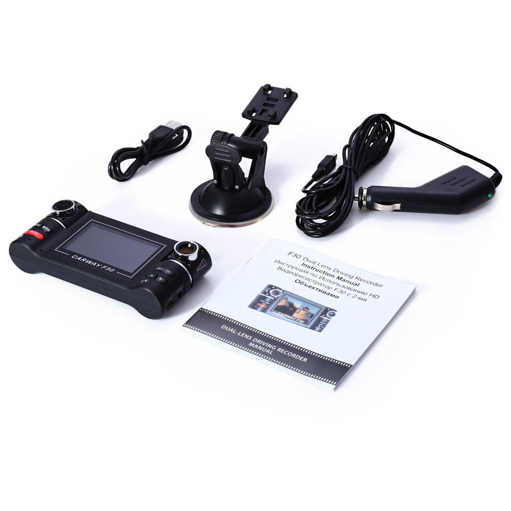 Dual Lens Car Camera Recorder Wide View 180 Degree Auto Car Camera DVR Driving Recorder Car Rear View Camera Dashcam For Car